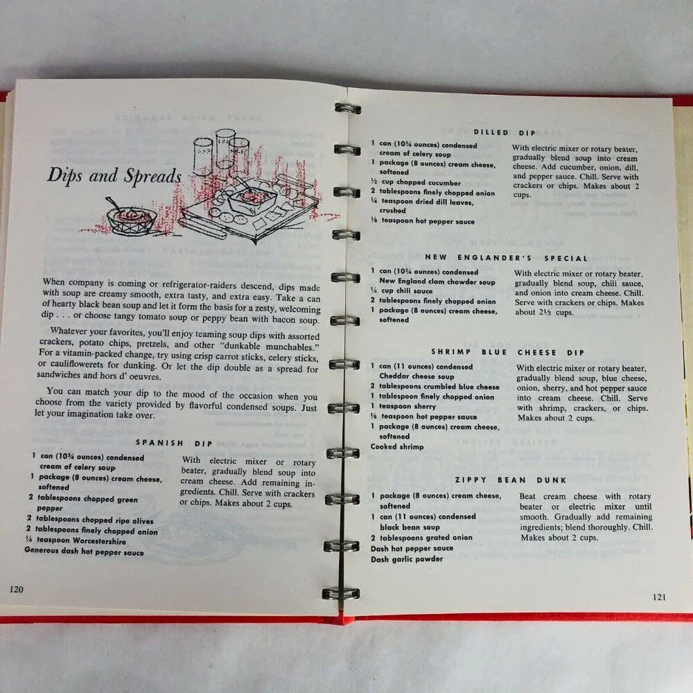 1976‎ Campbell Cookbook Cooking With Soup Spiral Bound Hardcover 608 Recipes VTG